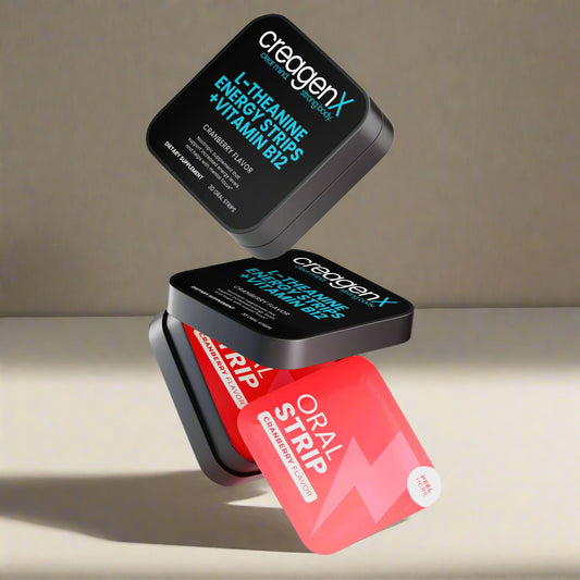 CreaGenX energy strips packaging on a white background