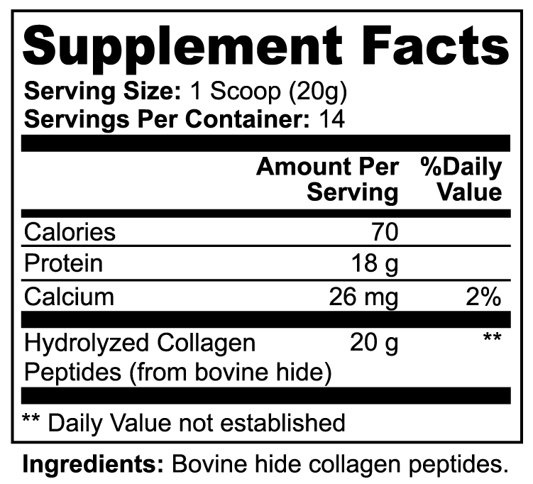 20G GRASS FED Collagen Peptides + 18G Protein