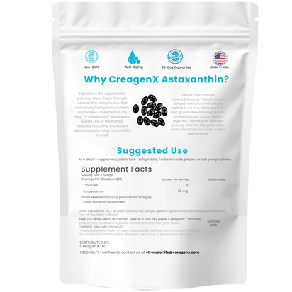 Astaxanthin Radiance Blend™ - Astaxanthin 12mg, 120 softgels,  Skin Health Supplement, Powerful Carotenoid Antioxidants w. 100% Natural Astaxanthin from MicroAlgae