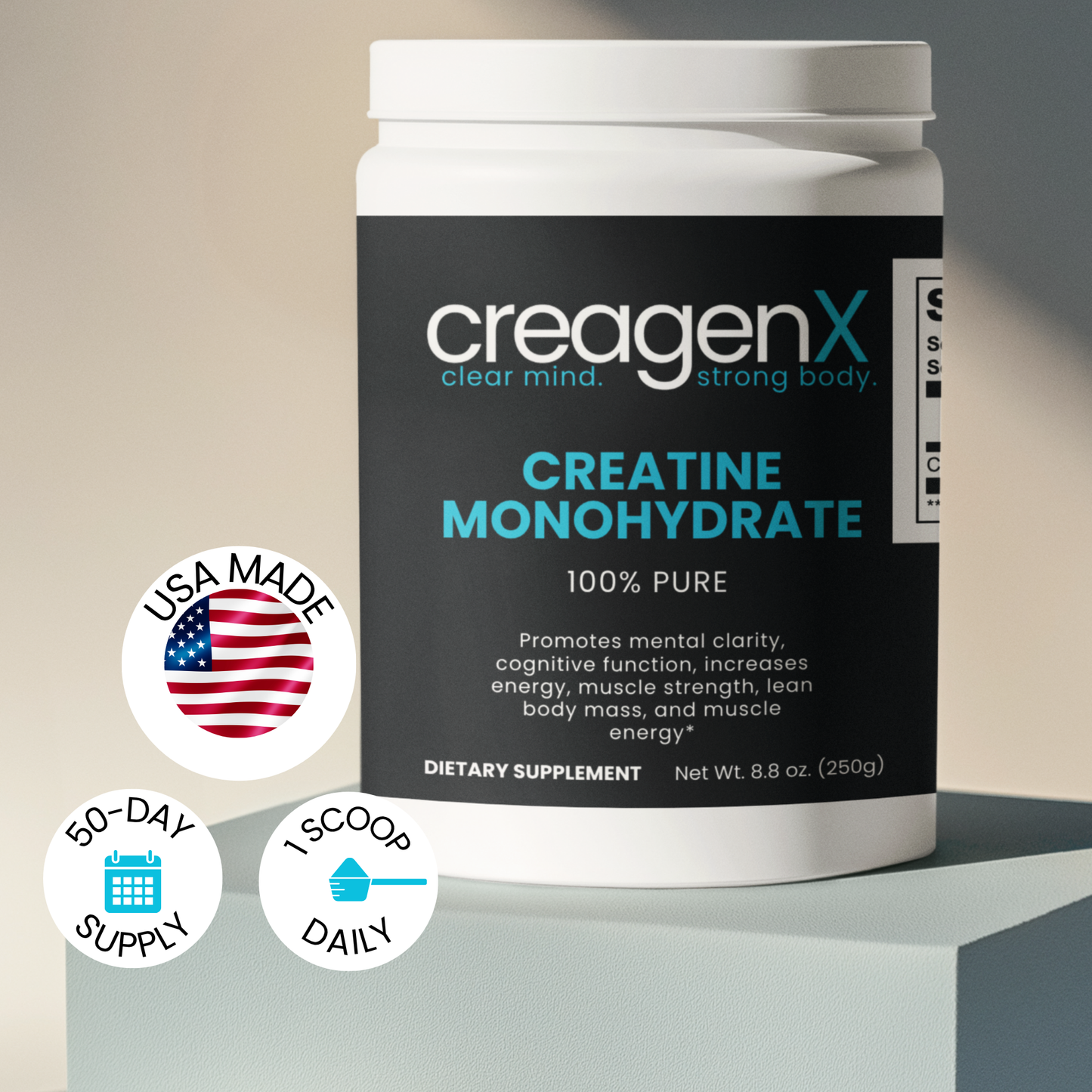100% Pure Creatine Monohydrate - Micronized for Fast Absorption